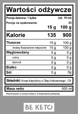 BIO Olej MCT 100% C8 500ml