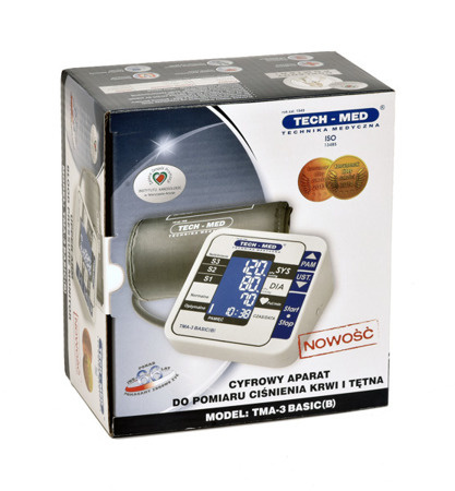 Ciśnieniomierz naramienny TECH-MED TMA-3BASIC (B) z zasilaczem Ciśnieniomierz naramienny TECH-MED TMA-3BASIC (B) z zasilaczem