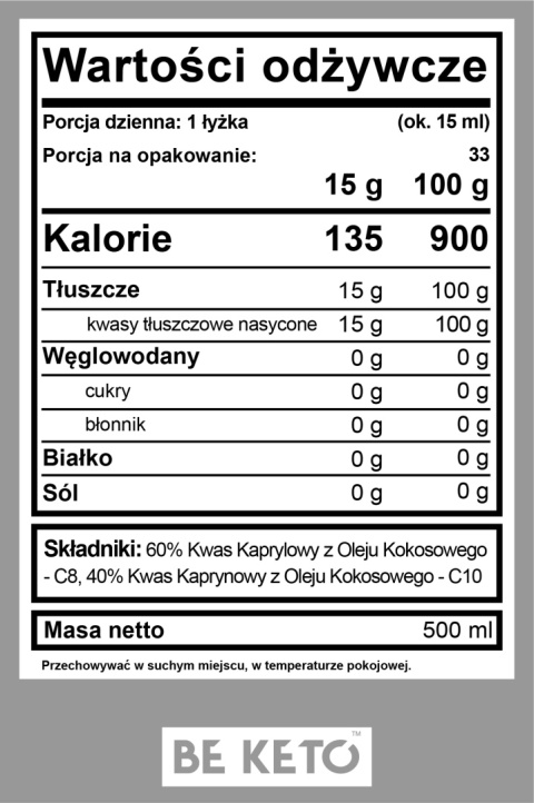 Olej MCT C8+C10 500ml Olej MCT C8+C10 500ml