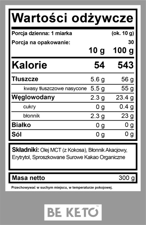 Olej MCT w proszku – Naturalna Czekolada Olej MCT w proszku – Naturalna Czekolada