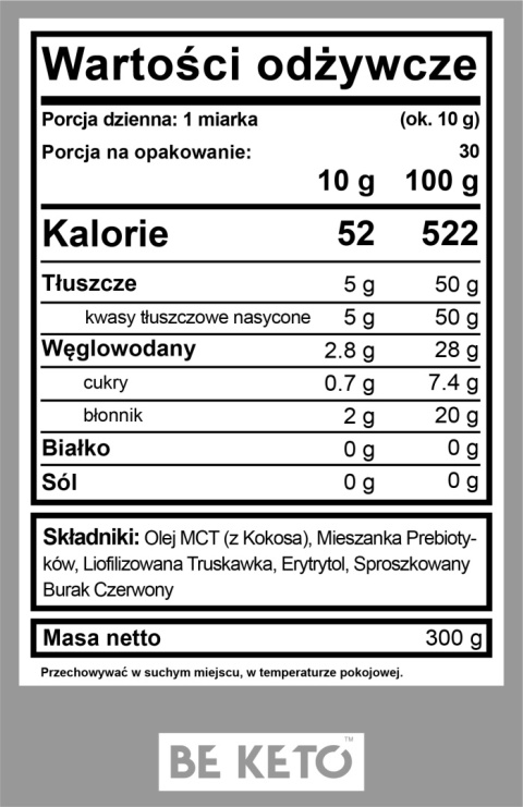 Olej MCT w proszku – Świeża Truskawka Olej MCT w proszku – Świeża Truskawka