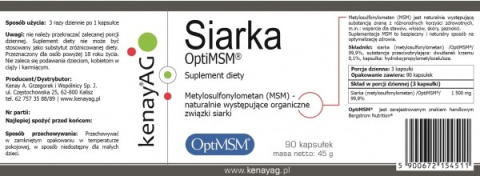 SIARKA OPTI MSM 90 kaps.