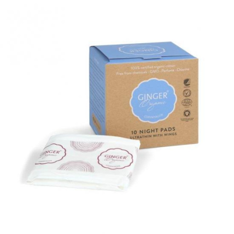 GingerOrganic Podpaski na noc 10 szt. GingerOrganic Podpaski na noc 10 szt.
