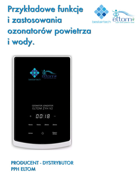 Ozonator ELTOM ZYH V2 (ZY-H103 V2) z jonizatorem Ozonator ELTOM ZYH V2 (ZY-H103 V2) z jonizatorem