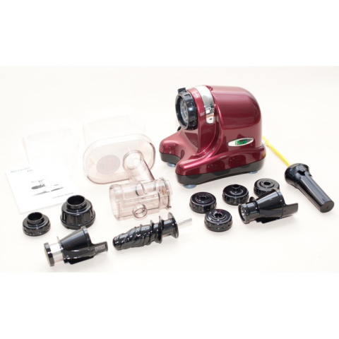 Wyciskarka AlfaPure burgund + Naczynia szklane + Spirulina niebieska