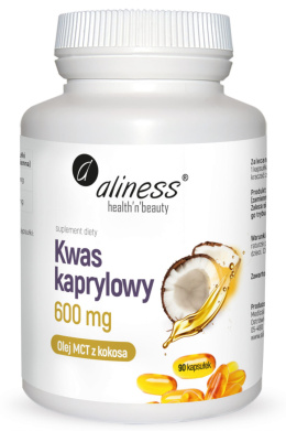 Kwas kaprylowy (60% C8) 600 mg x 90 caps