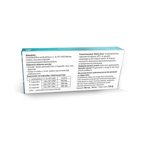 Probiotyk Narine Narex Duo 20 kapsułek